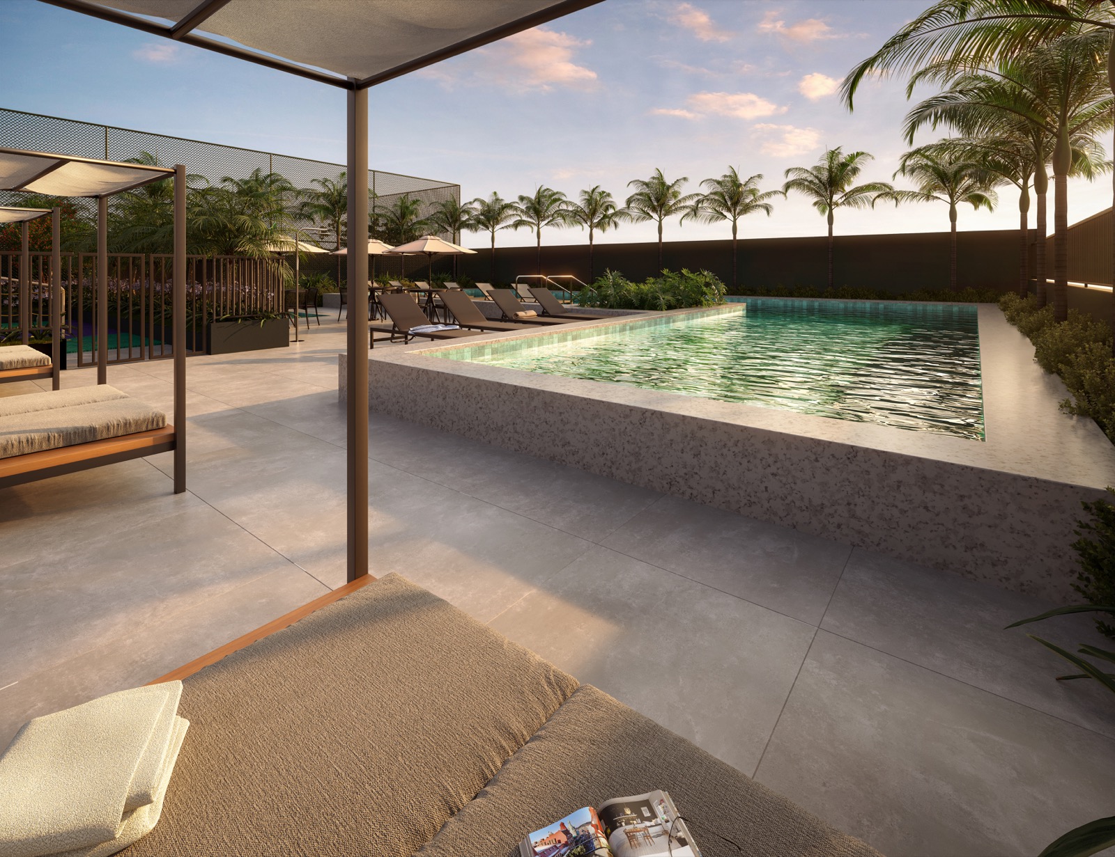Pool and cabanas
